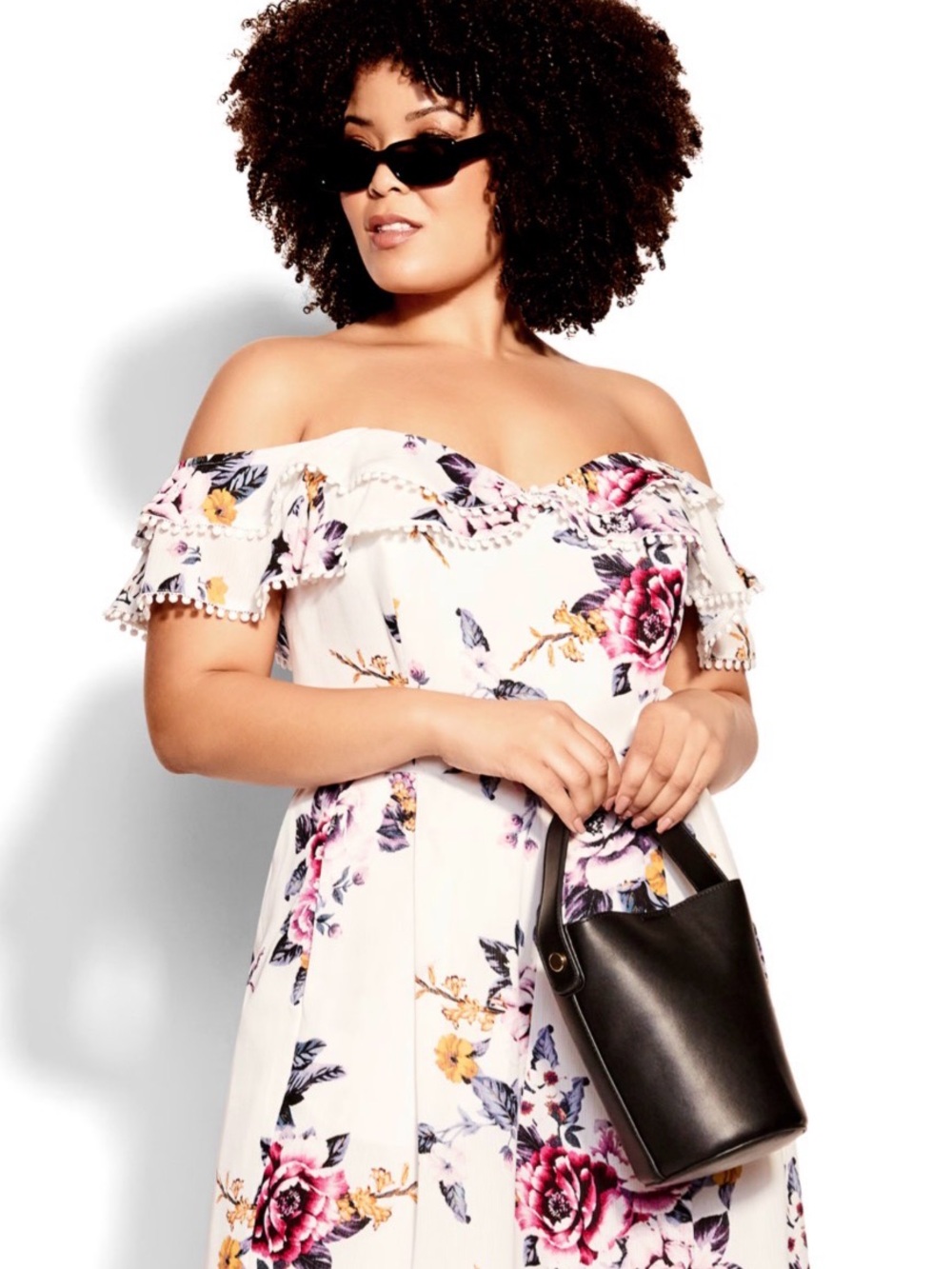 City Chic White floral jumpsuit 14